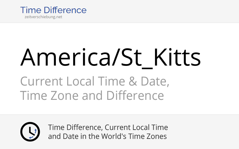 America/St_Kitts: Time Zone in Saint Kitts and Nevis, Current local time