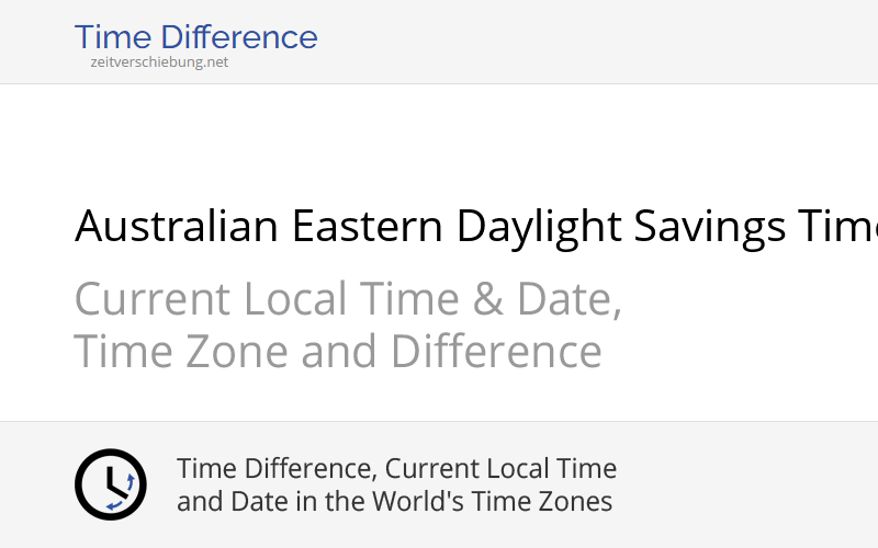 AEDT Australian Eastern Daylight Savings Time Current local time