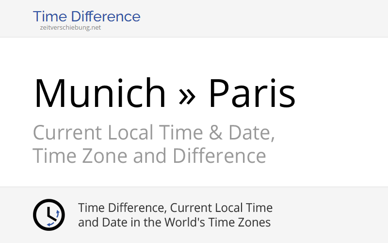 Time Difference: Munich, Germany » Paris, France