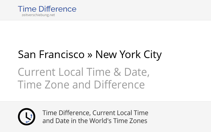 time difference new york and san francisco