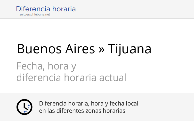 Diferencia horaria: Buenos Aires, Argentina » Tijuana, México