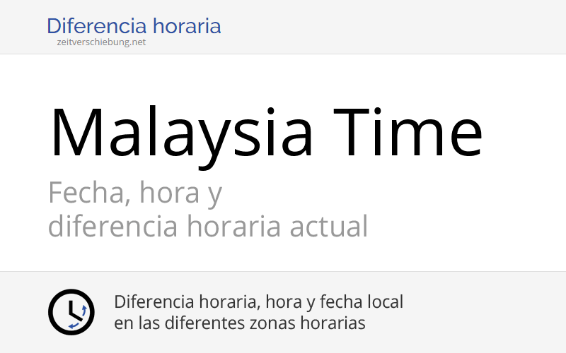 MYT - Malaysia Time: Hora actual