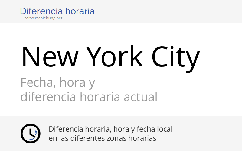 Hora actual en New York City, Estados Unidos (USA) (New York) Fecha