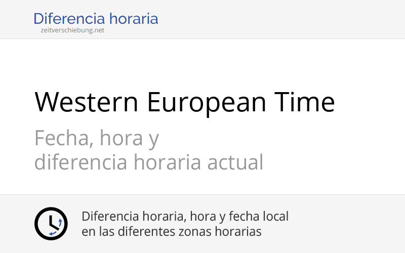 WET Western European Time Hora actual