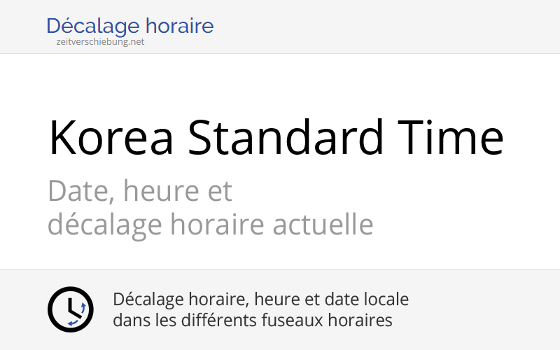 KST - Korea Standard Time: Heure actuelle